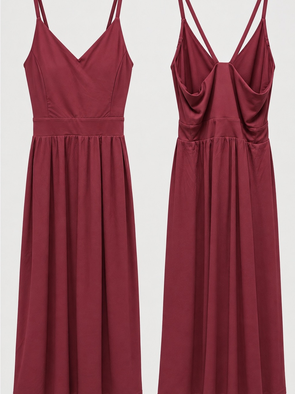 Halara Burgundy Spaghetti-Strap Dress